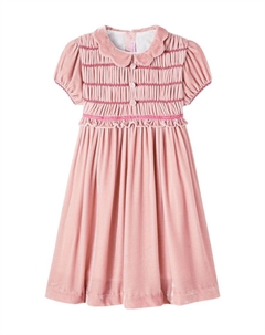 Платье из вельвета с буфами Lurdes, Pink La coqueta