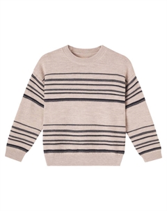 Полосатый шерстяной свитер Flores, Sand Black Stripe Wheat
