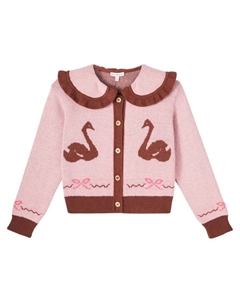 Кардиган Harriet jacquard, Dusty Pink Swans Bebe organic