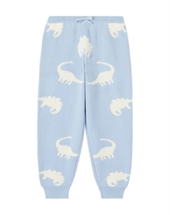 Брюки из хлопкового жаккарда Lapis, Dino Mist Konges slojd