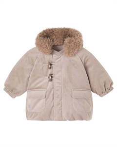 Детская куртка с капюшоном из вельвета baby billo, Grey Stone Wheat