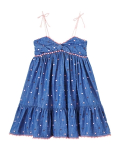 Вышитое платье из джинсовой ткани в горошек, Polka Dot Zimmermann kids