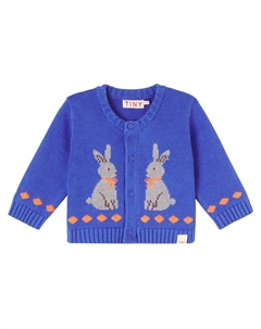 Детский кардиган из хлопка и шерсти с кроликами, Rabbit Tinycottons