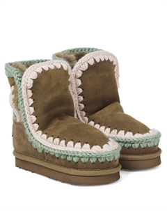 Вышитые замшевые ботинки на овчине, Moos Mou kids