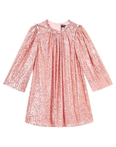 Платье с пайетками и декором от DG, Pink Dolce & gabbana kids