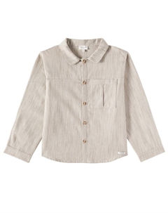 Питер полосатая хлопковая рубашка, Sesame - White Striped Donsje