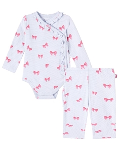 Детский комплект из хлопкового боди и штанишек, Rosia Blue Bow Konges slojd