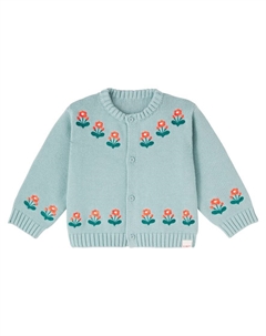 Детский кардиган из хлопка и шерсти с цветочным принтом, Flower Tinycottons