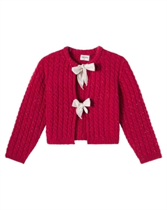 Мартиникский кардиган из кабельной вязки с шерстяной смесью, Red Velvet Cozmo
