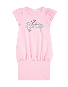 Барби платье с декором из хлопковой смеси, Pink Monnalisa