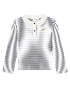 Поло Juanna из хлопка в полоску, Rayures Marine Bonpoint
