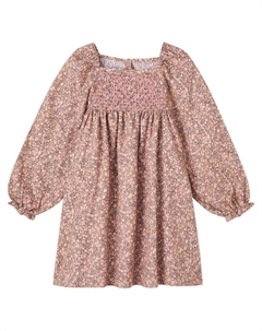 Белое хлопковое платье с цветочным принтом, Black Sea Garden Wheat