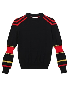 Полосатый свитер из шерсти The Woolmark Company, Navy/Mustard/Bright Red Victoria beckham kids