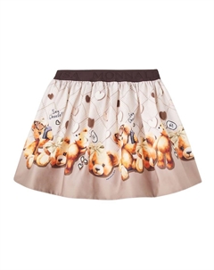 Печатная юбка из хлопковой смеси, Panna+Marrone Monnalisa