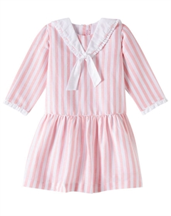 Платье Aranda из хлопка и льна в полоску, Pink Stripe La coqueta