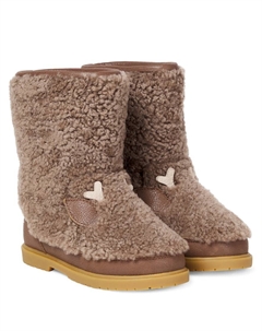 Kirfi ботинки из овчины, Chestnut Curly Sheep Wool Donsje