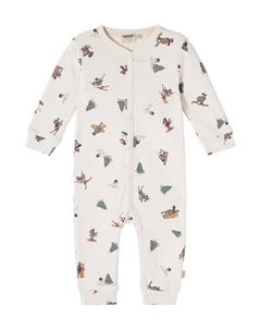 Детский комбинезон Bendji из хлопка с принтом, Offwhite Winterland Wheat