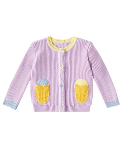 Вышитый ребристый хлопковый кардиган, Wisteria Stella mccartney kids