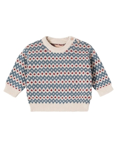 Детский свитер Harlow из жаккардового хлопка, Offwhite Wheat