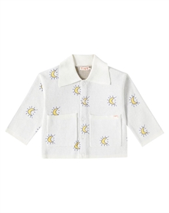 Кардиган из хлопкового жаккарда Midnight Sun, Off-White Tinycottons