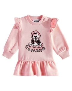 Платье из хлопка для малышей с мишкой тедди, Sugar Rose Moschino kids