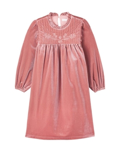 Вышитое платье из бархата с воланами Domitilla, Dusty Pink C'era una volta