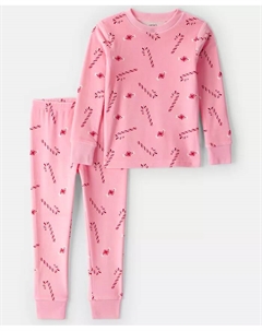 Детский комплект пижамы для девочек из велюра с мятным принтом: топ и штаны Carter`s