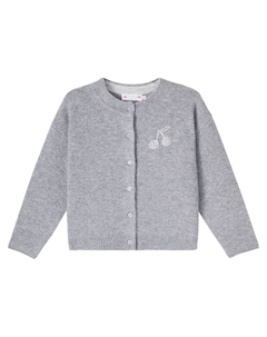 Вышитый кашемировый кардиган Judicael, Gris Chine Moyen Bonpoint