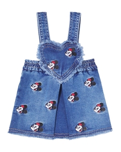 Джинсовая юбка Disney Baby с вышивкой, Blu Stone Denim Monnalisa