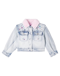 Джинсовая куртка Disney с декоративными элементами, Stone Bleach Monnalisa