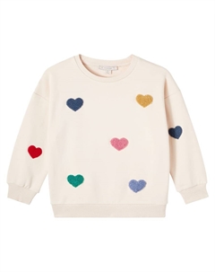 Вышитый свитшот из хлопковой смеси, Multi Heart Konges slojd