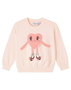 Свитшот Heart In Shoes из хлопка, Pink Mini rodini