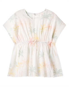 Платье из хлопкового вуаля с принтом, Multicolored Chloé kids
