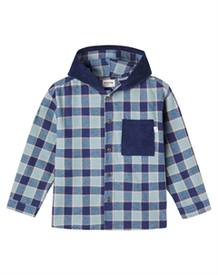Фланелевая рубашка Faro с капюшоном в клетку, Artic Blue Cozmo