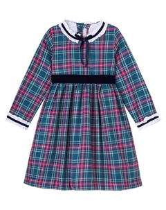 Платье Clarisa из смесового хлопка в клетку, Green Tartan La coqueta