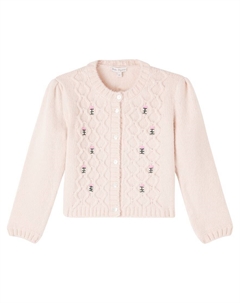 Вышитый кардиган Rosine, Shell Pink Bebe organic