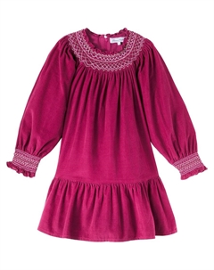 Вышитое бархатное платье, Magenta Tartine et chocolat