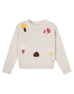 Вышитый свитер из чистой шерсти, Almond Beige Il gufo