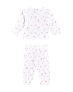 Детские пижамы из хлопка с цветочным принтом, Blanc Tartine et chocolat