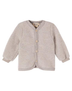 Детский кардиган из шерсти кари, Khaki Melange Wheat