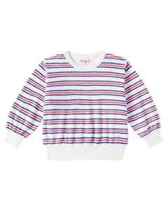 Полосатый хлопковый махровый свитшот, Off-White Tinycottons