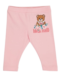 Детские легинсы из стрейч-хлопка Teddy, Sugar Rose Moschino kids