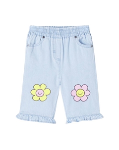 Детские джинсы с цветочным принтом, Azure-Blue Stella mccartney kids