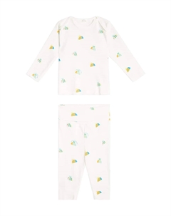 Детские пижамы из хлопка с принтом, Ivory/Colorful Stella mccartney kids