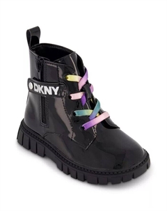 Ботинки Carrie для девочек-малышей с боковой молнией, черный Dkny
