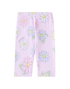 Детские легинсы с цветочным принтом из хлопковой смеси, Rosa Fairytale Monnalisa