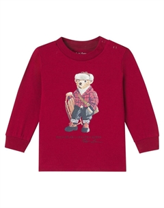 Детская толстовка из хлопка с медвежонком Polo, Hol25 Bear Holiday Red Polo ralph lauren kids