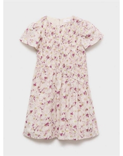 Детское асимметричное платье со сборкой Star, Pink Mango