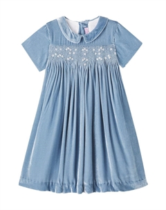 Марсита платье из вельвета со сборками, Light Blue La coqueta