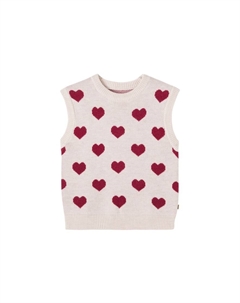 Вязаный жилет Gaby из шерсти жаккард, Offwhite Melange Wheat